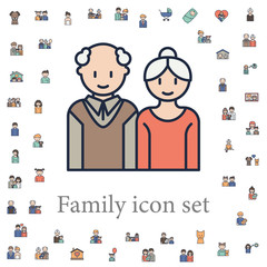 Wall Mural - Grandfather and grandmother icon. family icons universal set for web and mobile