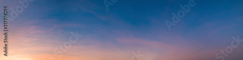 Fotomural Panorama of Dramatic vibrant color with beautiful cloud of sunrise and sunset