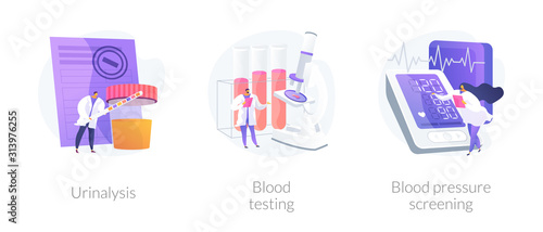 Fotomural Clinical laboratory analysis icons cartoon set