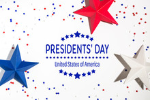 Presidents Day Message With Red And Blue Star Decorations