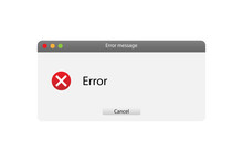 Operating System Error Warning. Interface On A White Background. Flat Vector Illustration EPS10