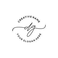 Initial letter DG Signature handwriting Logo Vector