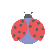 Poster - cute ladybug spring insect icon