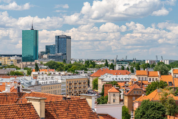 Wall Mural - Warsawa, scenic old town panorama