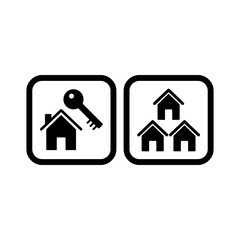 Set of 2 real estate Icons on White Background Vector Isolated Elements...