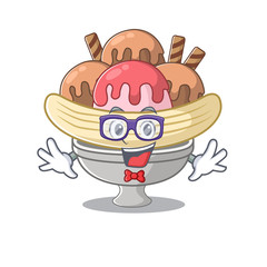 Sticker - cartoon character of Geek banana split design