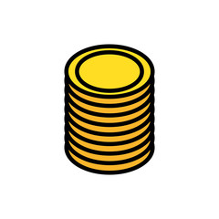 Canvas Print - pile coins money dollars icon