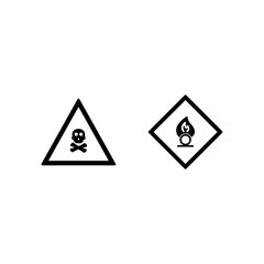 Set of 2 road signs Icons on White Background Vector Isolated Elements...