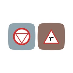 Set of 2 road signs Icons on White Background Vector Isolated Elements...