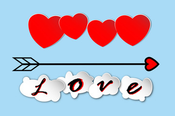 love and heart background vector