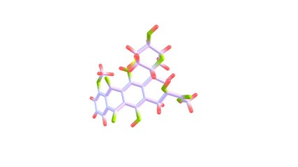 Canvas Print -  Rotating epirubicin drug molecular structure