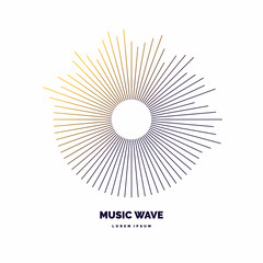 Wall Mural - modern poster of the sound wave. illustration music on white background
