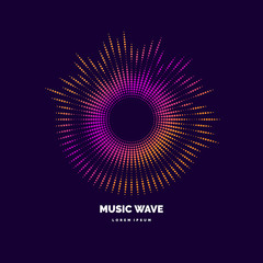 Wall Mural - Sound wave. Modern vector illustration on dark background