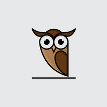 Brown Owl Illustration Vector.