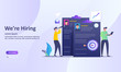 We are hiring and online recruitment concept with people character. Suitable for web landing page, ui, mobile app, banner template. Vector Illustration 
