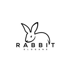 Wall Mural - rabbit logo design vector art