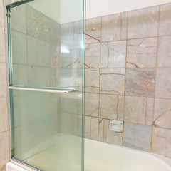 Wall Mural - Square frame Shower with glass door clean inside