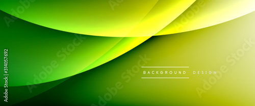 Wave liquid style lines with shadows and light on gradient background. Trendy...