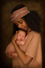 ethiopian young mother with 7 days old baby