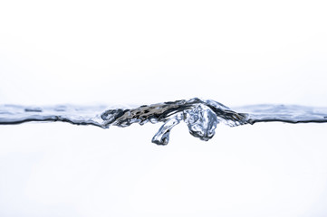  water splashes and air bubbles under water