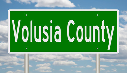 Wall Mural - Rendering of a green 3d sign for Volusia County