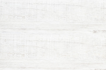 Wall Mural - White wood plank texture for background.