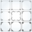 Frames and borders square decorative set vector