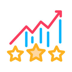 Sticker - Bonus Star Statistics Icon Vector. Outline Bonus Star Statistics Sign. Isolated Contour Symbol Illustration