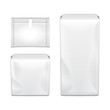 Feminine hygiene pad mock up. Two packaging hygienic sanitary napkin, on a white background. Menstruation days