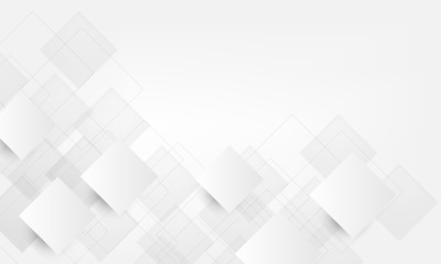 Wall Mural - overlap square paper cut white background