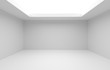 3d render and room decoration of Large bright empty room without a ceiling