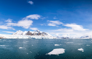 Wall Mural - panorama of the mountains, glaciers and fiords of svalbard