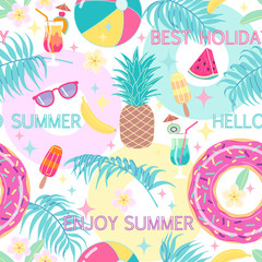 Colorful Summetime  Seamless Pattern