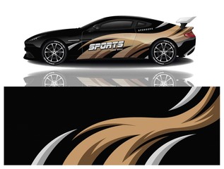 Poster - sport car decal wrap design vector