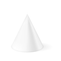 Canvas Print - White cone. 3d geometric shape