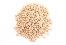 Pile Of Dry Navy Beans Isolated On A White Background