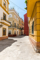 Wall Mural - Street view and ancient buildings in Seville, Spain