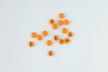 Wall Mural - Group of assorted orange prescription pills