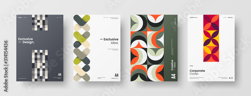 Fotografía Business presentation vector A4 vertical orientation front page mock up set