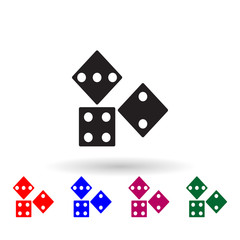 Dices multi color icon. Simple glyph, flat vector of toys icons for ui and ux, website or mobile application