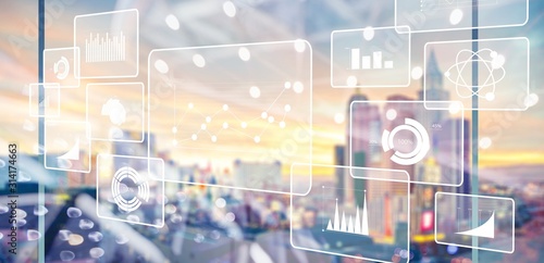 Cuadros en Lienzo Analytics data big business intelligence background