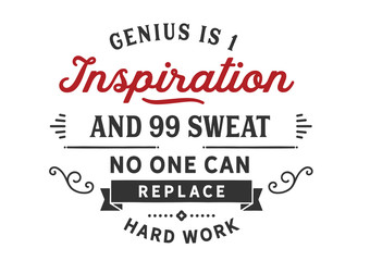 Wall Mural - Genius is 1 inspiration and 99 sweat no one can replace hard work
