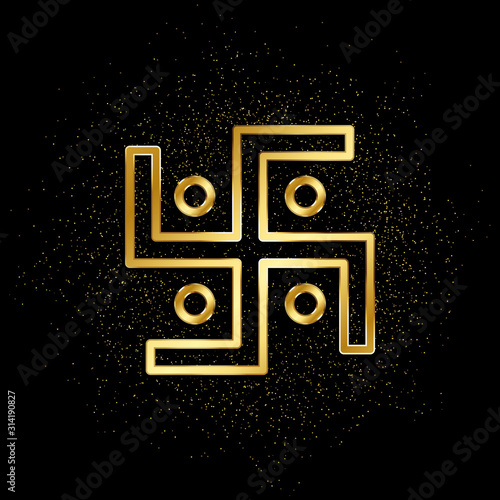 Fototapeta Swastika gold icon