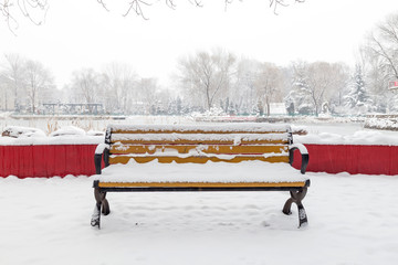 Poster - A natural scene of heavy snow in winter