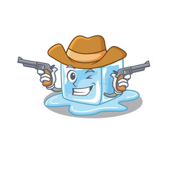 Sticker - Ice cube dressed as a Cowboy having guns