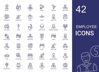 Wall Mural - employee icons set