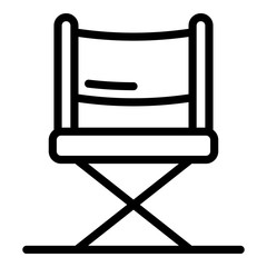 Poster - Video director show chair icon. Outline video director show chair vector icon for web design isolated on white background