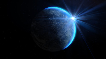 Wall Mural - Planet Earth with a spectacular sunset. Elements of this image furnished by NASA.