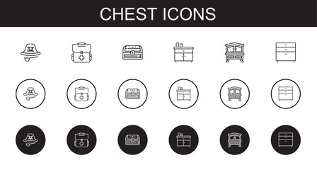 Wall Mural - chest icons set