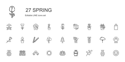 Wall Mural - spring icons set